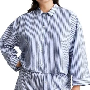 Everlane Women's Blue White Striped Button Down Shirt Size S